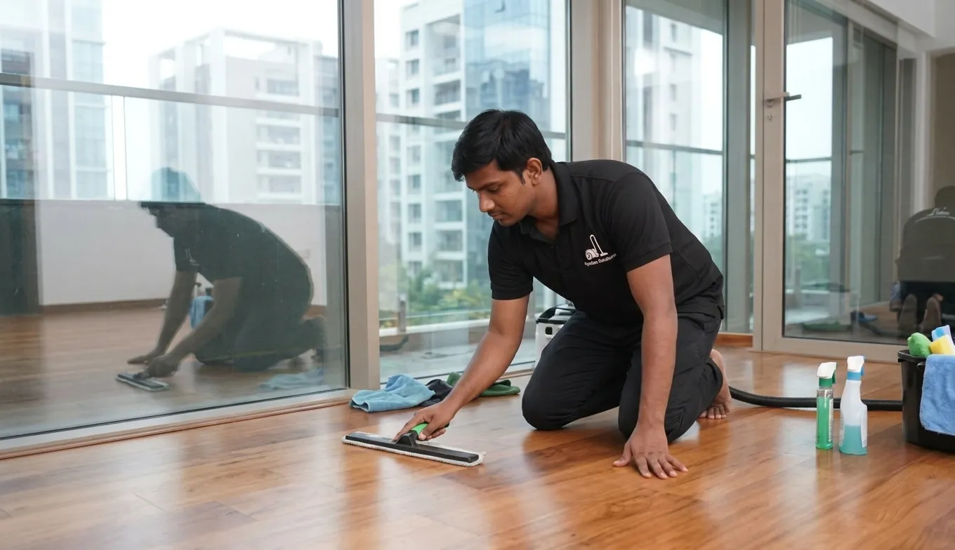 Professional cleaning of wooden and glass surfaces Professional cleaning of wooden and glass surfaces